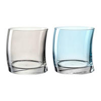 TRINKGLAS 355 ml 2-teilig  - Hellgrau/Hellblau, Basics, Glas (8/9/8cm) - Leonardo