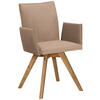 ARMLEHNSTUHL  in Lederlook  - Eichefarben/Beige, Konventionell, Holz/Textil (60/91/61cm) - Moderano