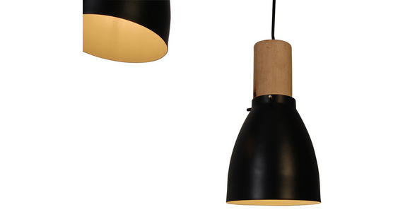 HÄNGELEUCHTE  - Schwarz/Naturfarben, Trend, Holz/Metall (90/15/150cm) - Novel