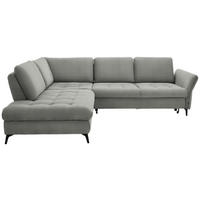 ECKSOFA in Chenille Hellgrau  - Hellgrau/Schwarz, Natur, Textil/Metall (233/288cm) - Valnatura
