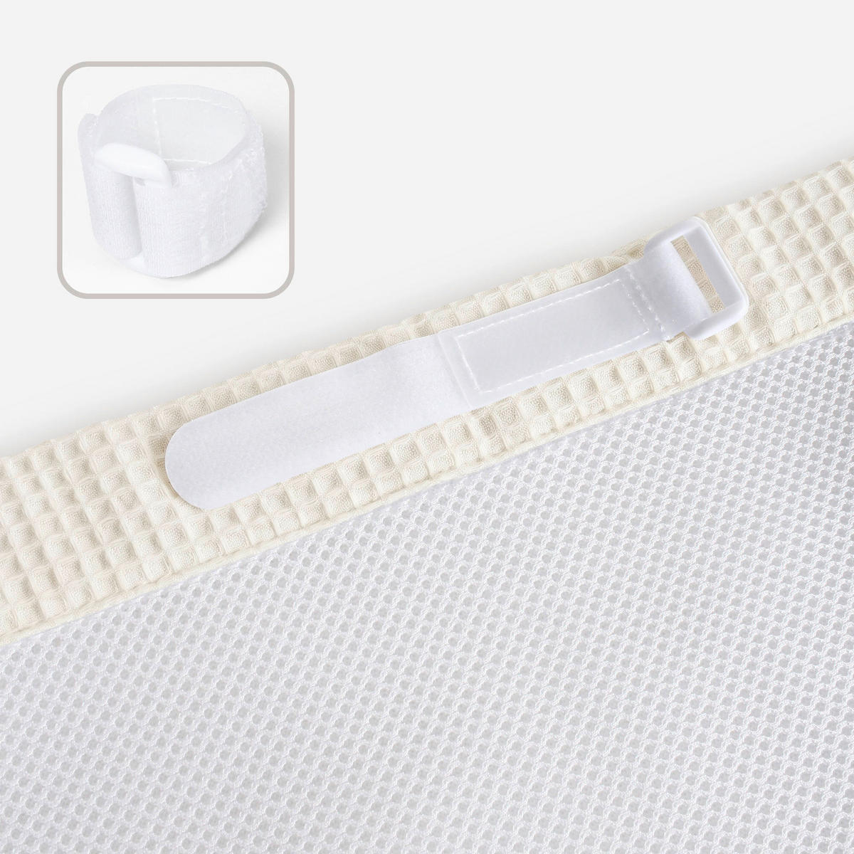 NESTCHEN babybay Nestchen 3D Mesh  - Perlmutt, Basics, Naturmaterialien (200/24/2cm) - Tobi