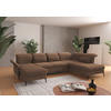WOHNLANDSCHAFT Hellbraun Flachgewebe  - Hellbraun/Schwarz, KONVENTIONELL, Textil/Metall (198/359/231cm) - Sit & More