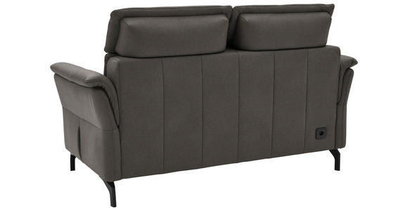 2-SITZER-SOFA  in Mikrofaser Schieferfarben  - Schieferfarben/Schwarz, KONVENTIONELL, Textil/Metall (178/103/95cm) - Dieter Knoll