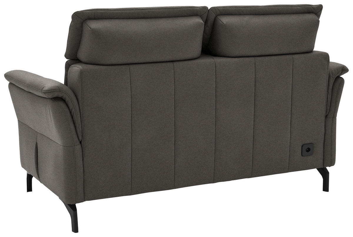 2-SITZER-SOFA  in Mikrofaser Schieferfarben  - Schieferfarben/Schwarz, KONVENTIONELL, Textil/Metall (178/103/95cm) - Dieter Knoll