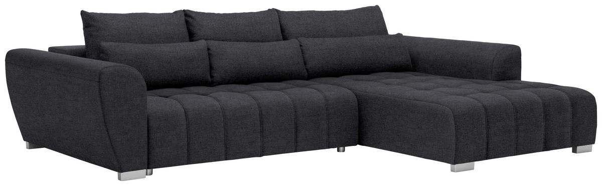 ECKSOFA in Webstoff Anthrazit  304/218 cm  - Anthrazit/Silberfarben, MODERN, Kunststoff/Textil (304/218cm) - Carryhome