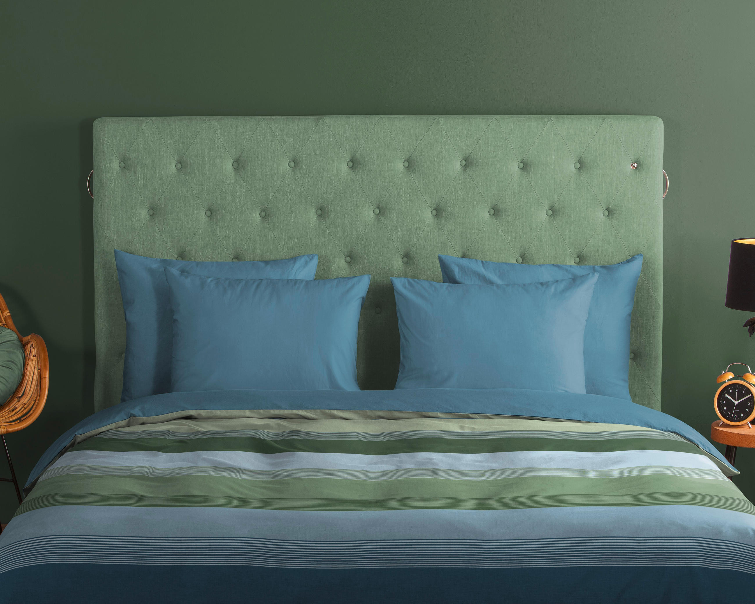 WENDEBETTWÄSCHE Good Morning Renforcé 140/200 cm  - Blau/Multicolor, Design, Textil (140/200cm)
