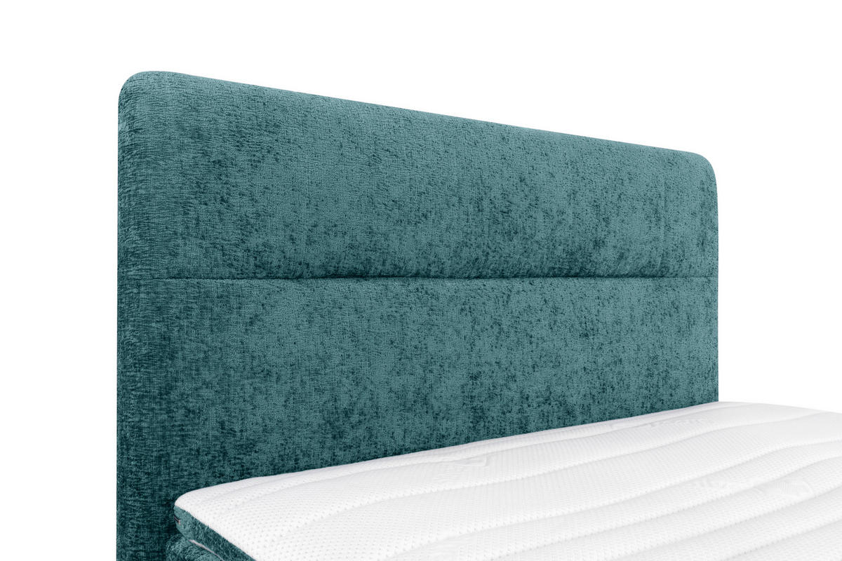 BOXSPRINGBETT 140/200 cm  in Petrol  - Petrol/Schwarz, Design, Textil/Metall (140/200cm) - Esposa