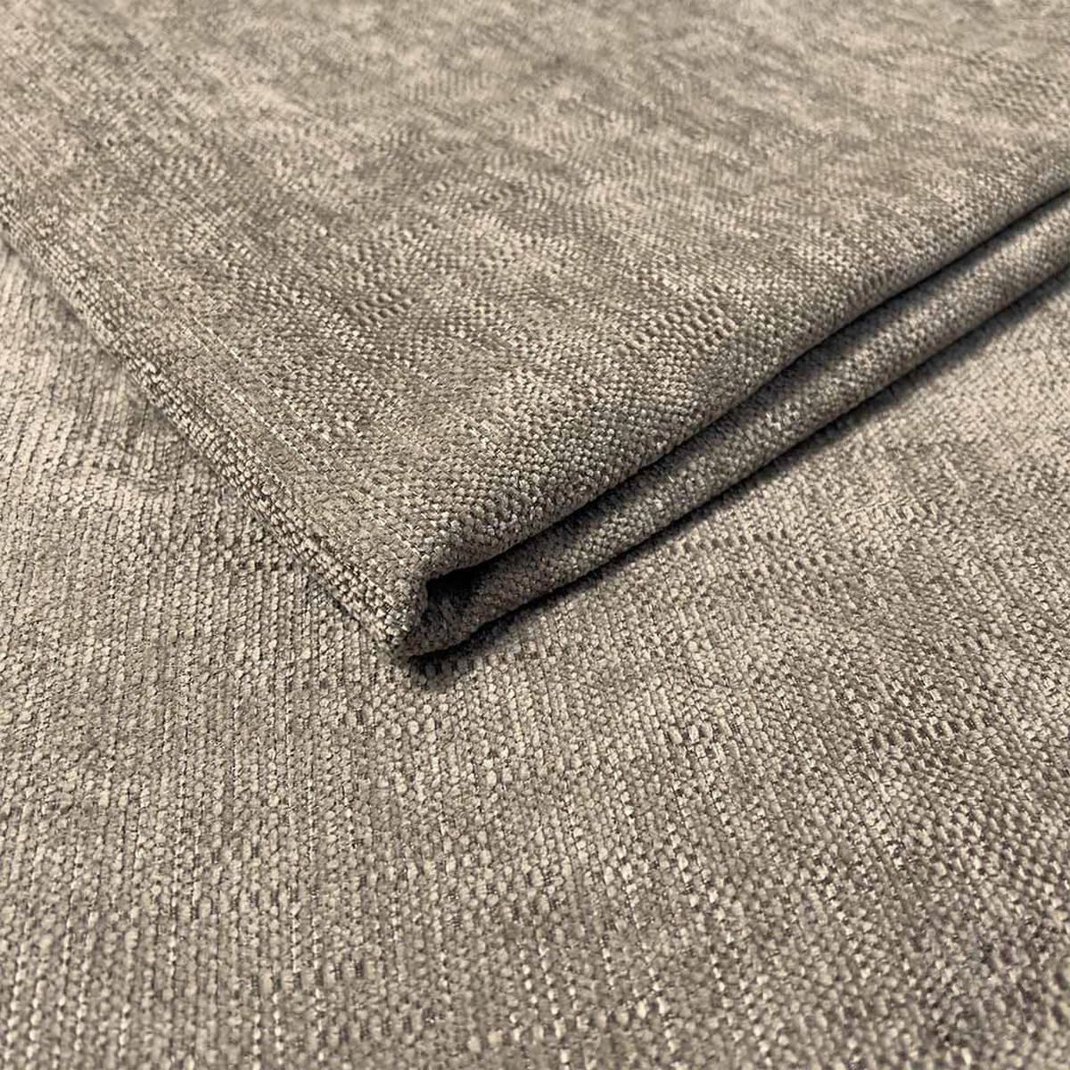 BIGSOFA Chenille Taupe  - Taupe/Schwarz, MODERN, Kunststoff/Textil (255/76/117cm) - Milino