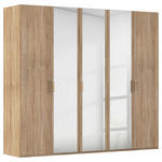 DREHTÜRENSCHRANK 251/223/60 cm 5-türig Sonoma Eiche  - Silberfarben/Sonoma Eiche, Design, Glas/Holzwerkstoff (251/223/60cm) - Novel