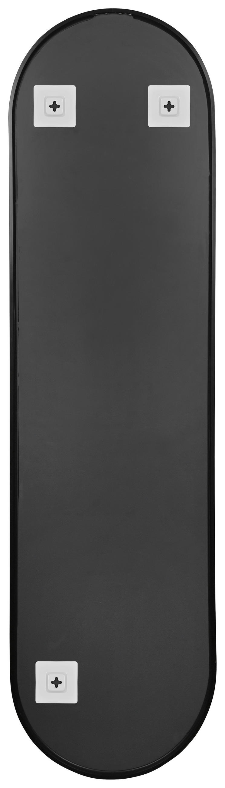 WANDSPIEGEL 40/150/3 cm    in oval  - Schwarz, MODERN, Glas/Metall (40/150/3cm)