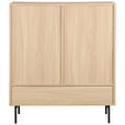 HIGHBOARD  100/120/40 cm 1 Schublade(n)  - Eichefarben/Schwarz, KONVENTIONELL, Glas/Holzwerkstoff (100/120/40cm) - Xora