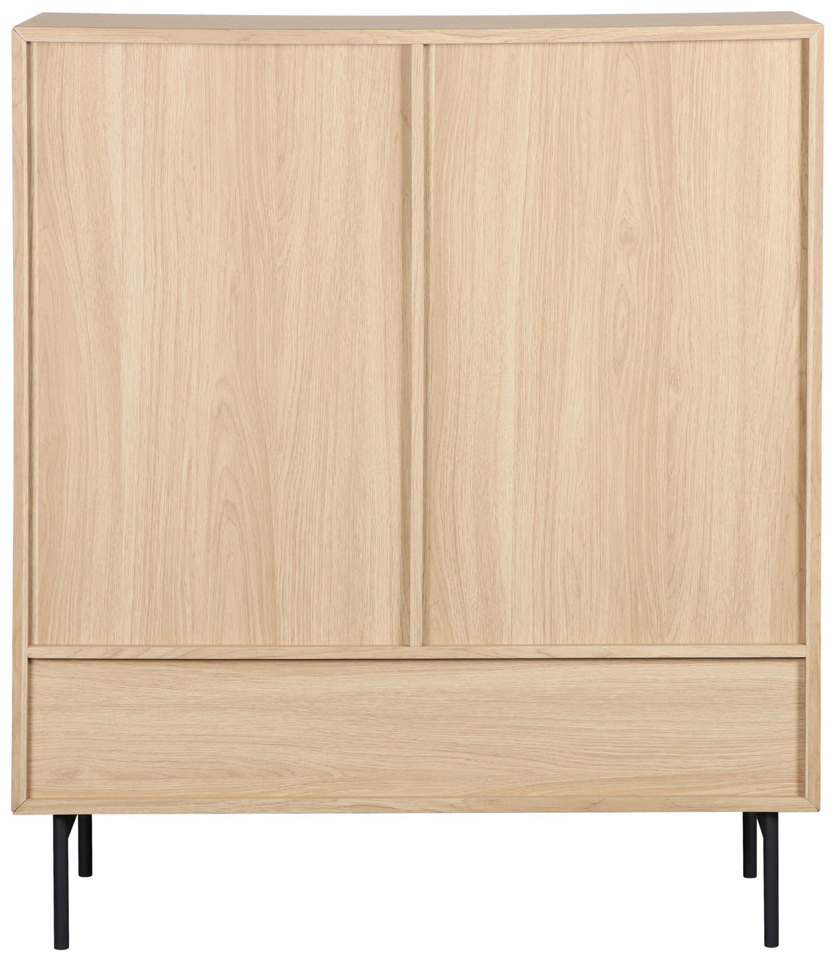 HIGHBOARD  100/120/40 cm 1 Schublade(n)  - Eichefarben/Schwarz, KONVENTIONELL, Glas/Holzwerkstoff (100/120/40cm) - Xora