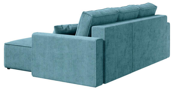 ECKSOFA Türkis Cord  - Türkis/Schwarz, KONVENTIONELL, Kunststoff/Textil (241/138cm) - Carryhome