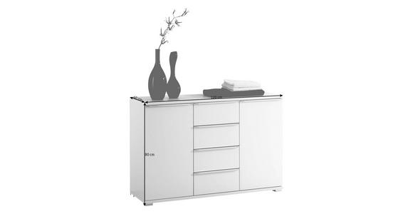 KOMMODE 120/80/40 cm in Weiß - Chromfarben/Weiß, Design, Glas/Holzwerkstoff (120/80/40cm) - Moderano