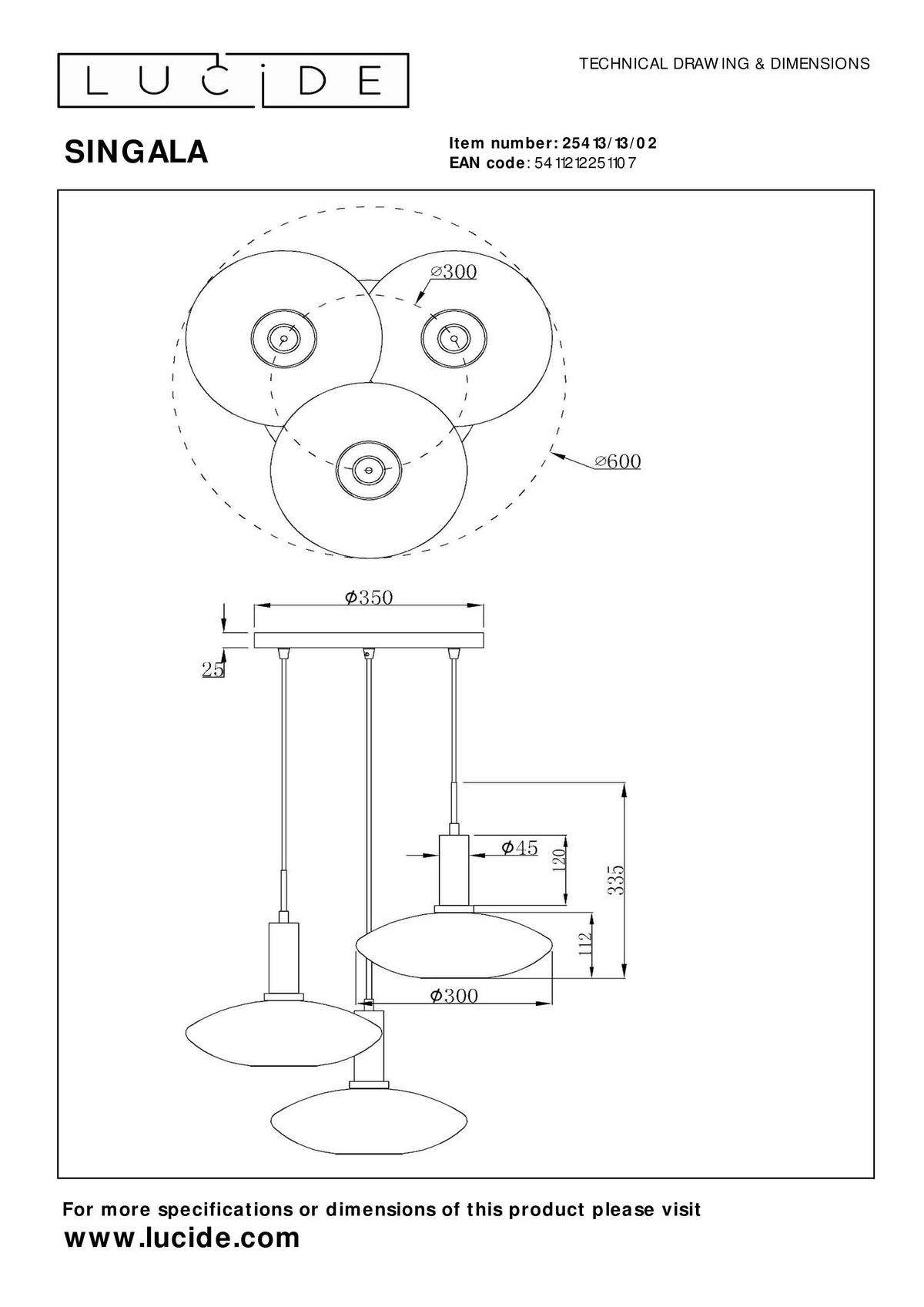 PENDELLEUCHTE 55/55/169 cm    - Lifestyle (55/55/169cm) - Lucide
