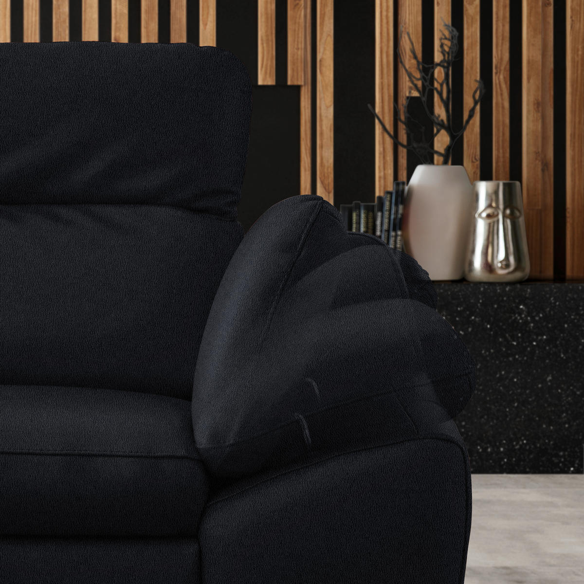 ECKSOFA in Echtleder Schwarz  183/286 cm  - Schwarz, Design, Leder/Metall (183/286cm) - Celina Home