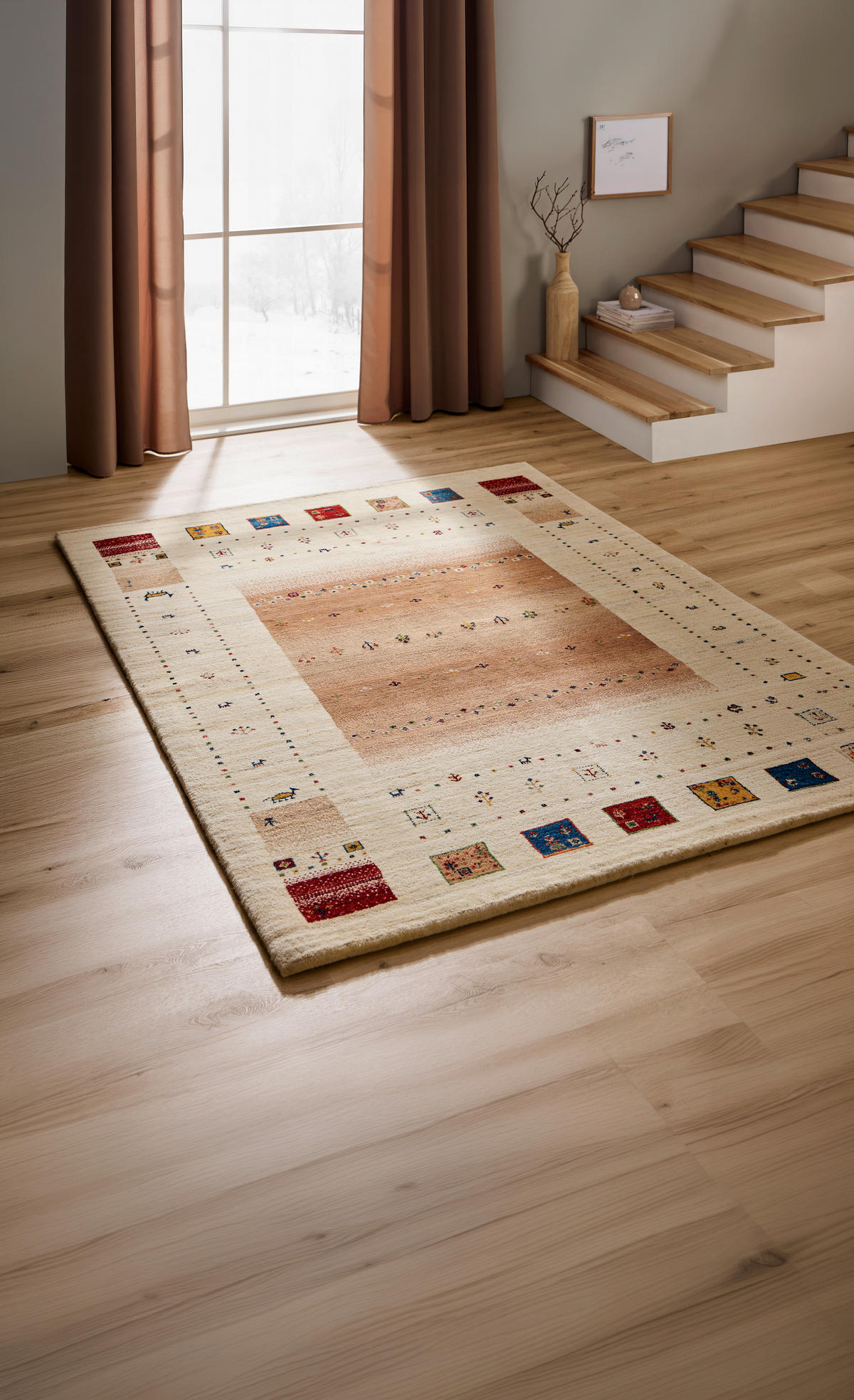 ORIENTTEPPICH  Wohnzimmer 140/200 cm Mother Earth Camel Braun, Creme, Naturfarben rechteckig  - Creme/Braun, LIFESTYLE, Textil (140/200cm) - Cazaris