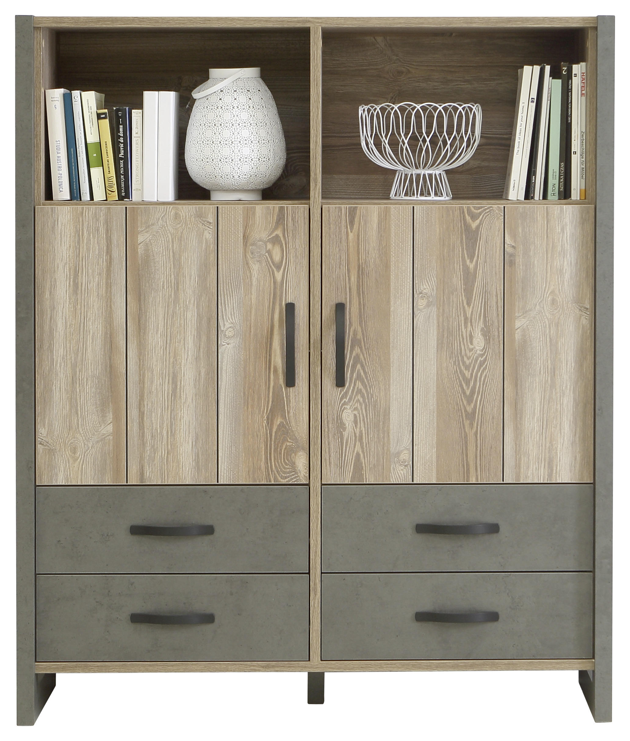HIGHBOARD  in 129,8/153,4/43,1 cm  - Dunkelgrau/Schwarz, Trend, Holzwerkstoff/Kunststoff (129,8/153,4/43,1cm) - Carryhome