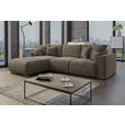 ECKSOFA Taupe Cord  - Taupe/Chromfarben, KONVENTIONELL, Kunststoff/Textil (195/293cm) - Carryhome