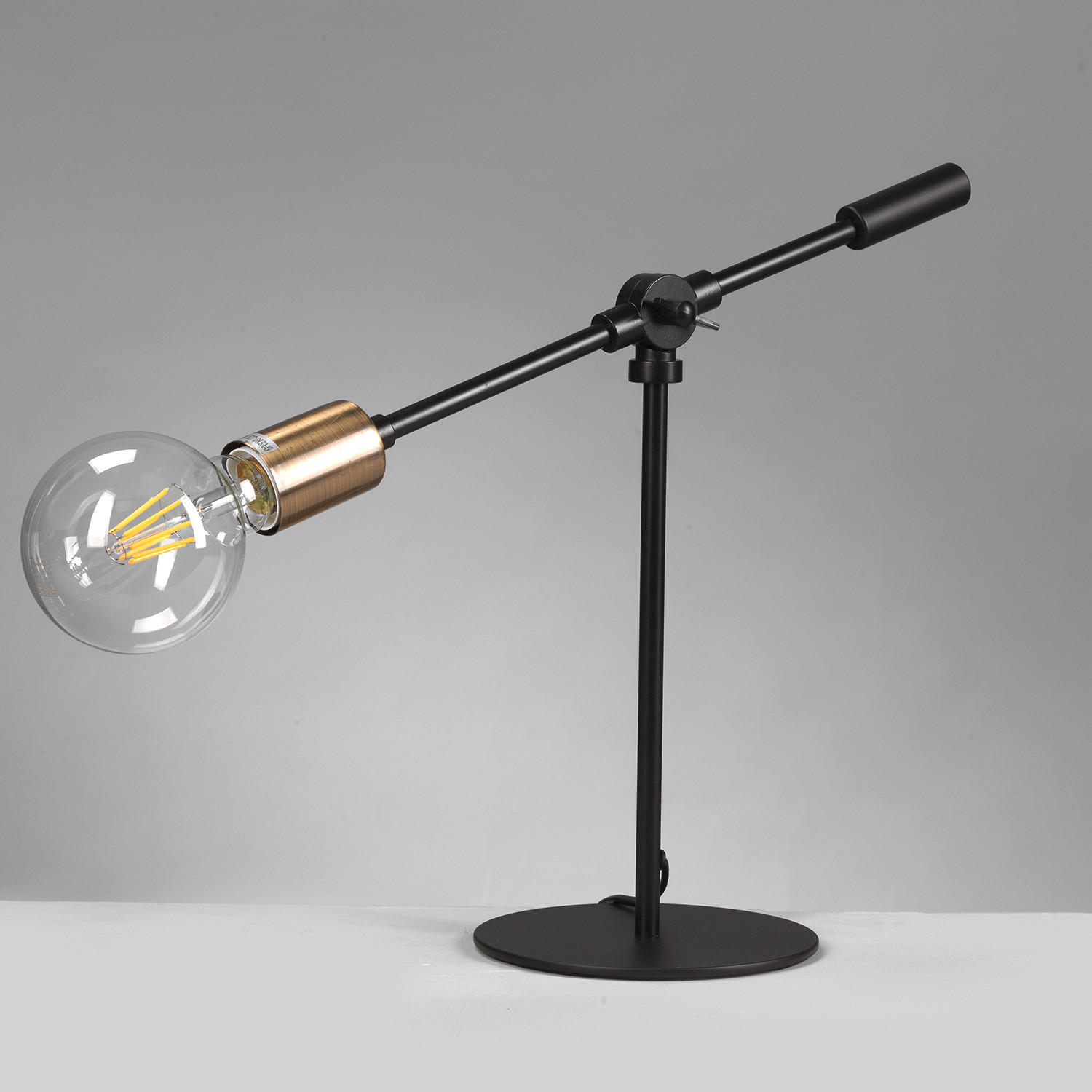 TISCHLEUCHTE 55/15/45 cm   - Goldfarben/Schwarz, Design, Metall (55/15/45cm)