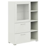 VITRINE  in Weiß  - Edelstahlfarben/Weiß, Design, Glas/Holzwerkstoff (100/143,3/41,9cm) - Cantus