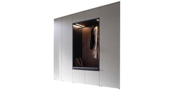 GARDEROBE 6-teilig in 250/233/59 cm - Anthrazit/Nussbaumfarben, Design, Holz/Holzwerkstoff (250/233/59cm) - Moderano