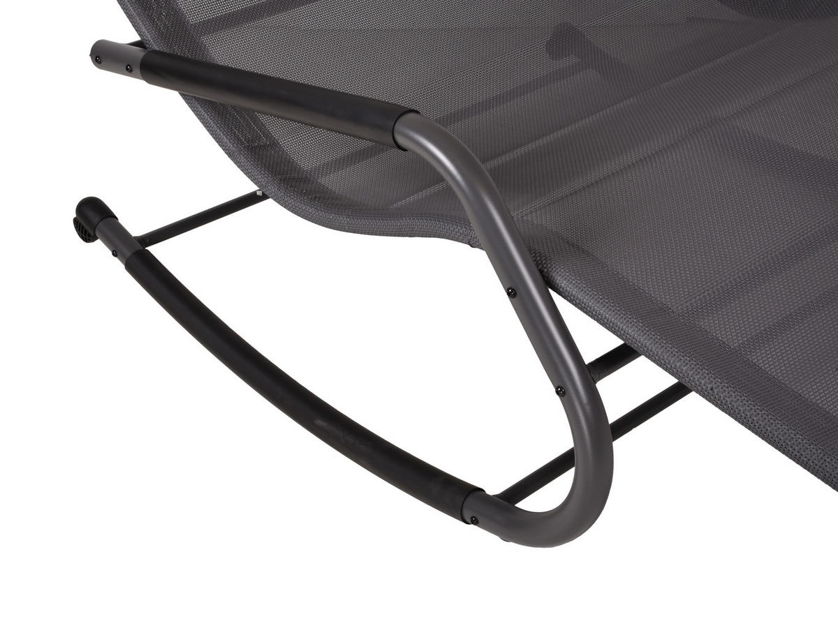 GARTENLIEGE 138/160/200 cm  - Anthrazit/Creme, Basics, Kunststoff/Metall (138/160/200cm) - Gardenson