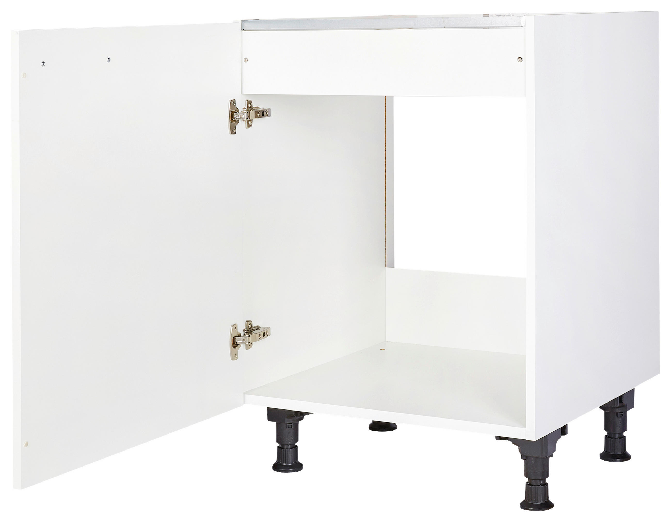 SPÜLENUNTERSCHRANK 60/87/56 cm  in Weiß  - Edelstahlfarben/Weiß, MODERN, Holzwerkstoff/Metall (60/87/56cm) - Nobilia