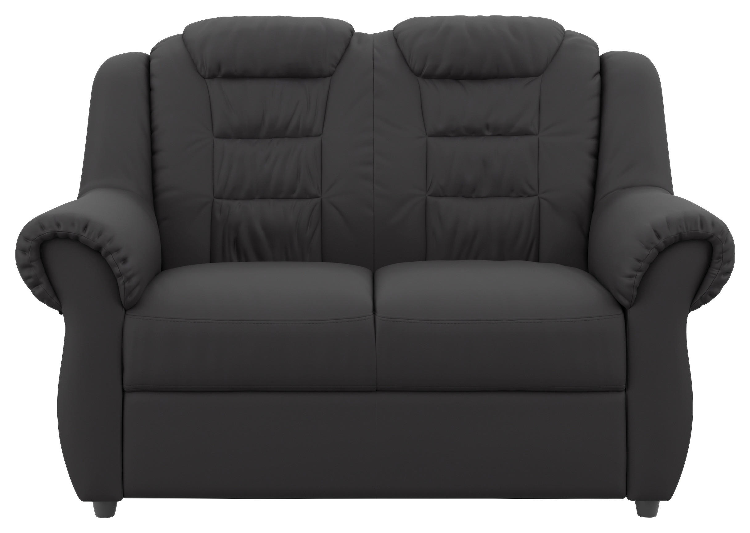 2-SITZER-SOFA Lederlook Schwarz  - Schwarz, Konventionell, Kunststoff/Textil (145/102/101cm) - Livetastic