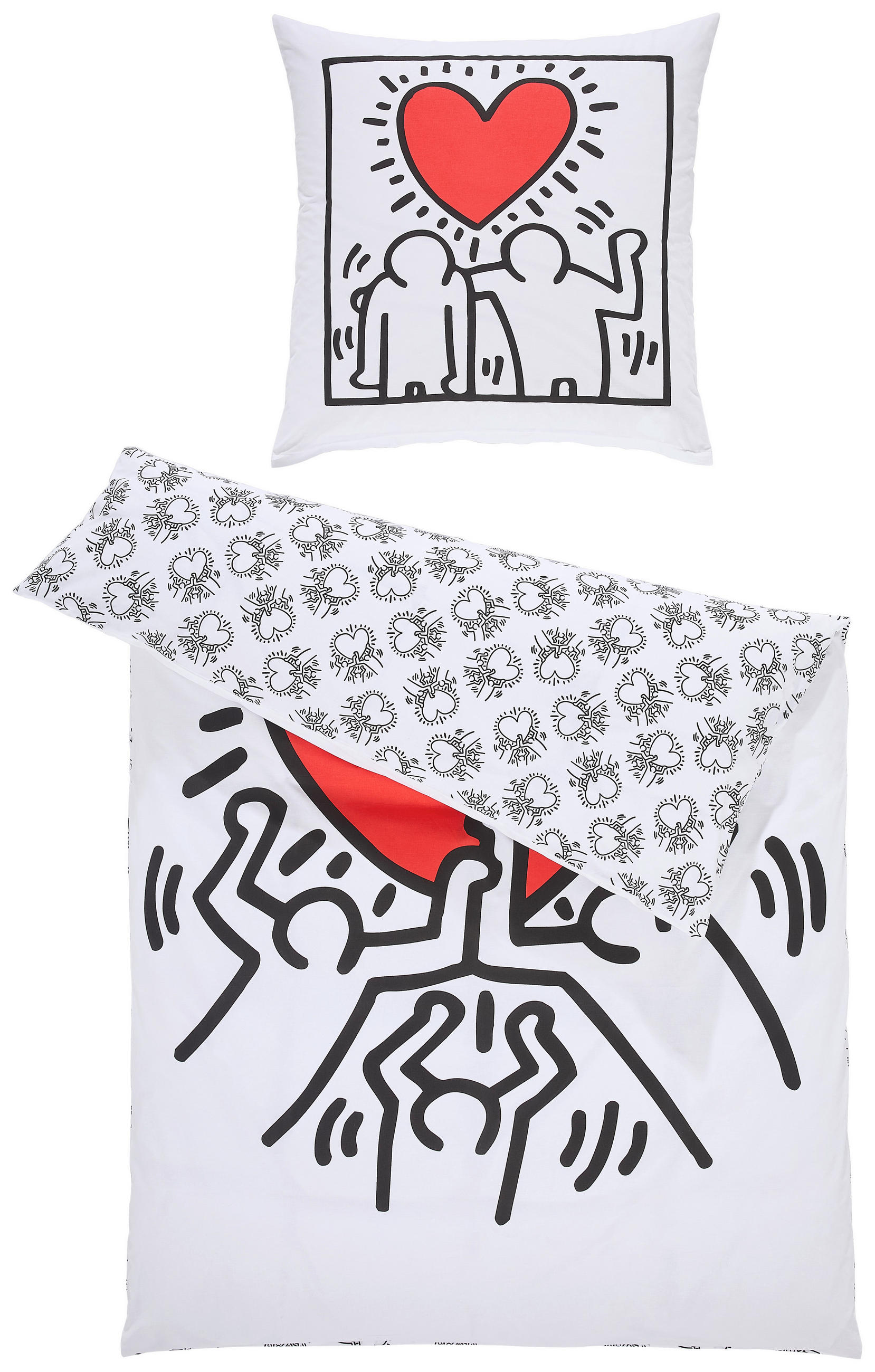 BETTWÄSCHE Renforcé 135/200 cm  - Rot/Weiß, Textil (135/200cm)