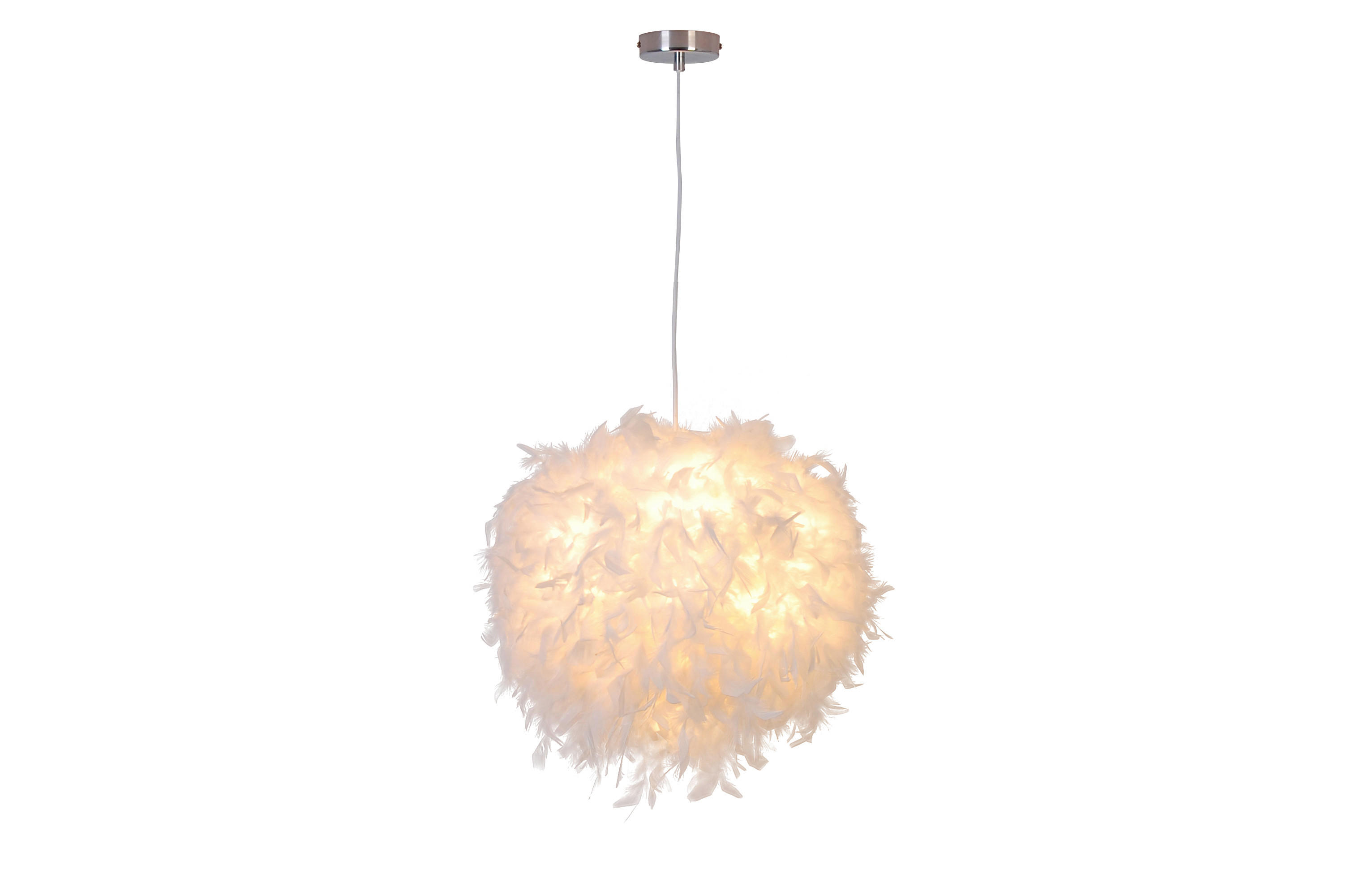 HÄNGELEUCHTE 45/145 cm   - Weiß, Trend, Kunststoff/Fell (45/145cm) - Novel