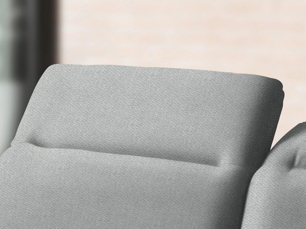 ECKSOFA in Chenille Hellgrau  - Hellgrau/Schwarz, Design, Textil/Metall (180/289cm) - Stylife