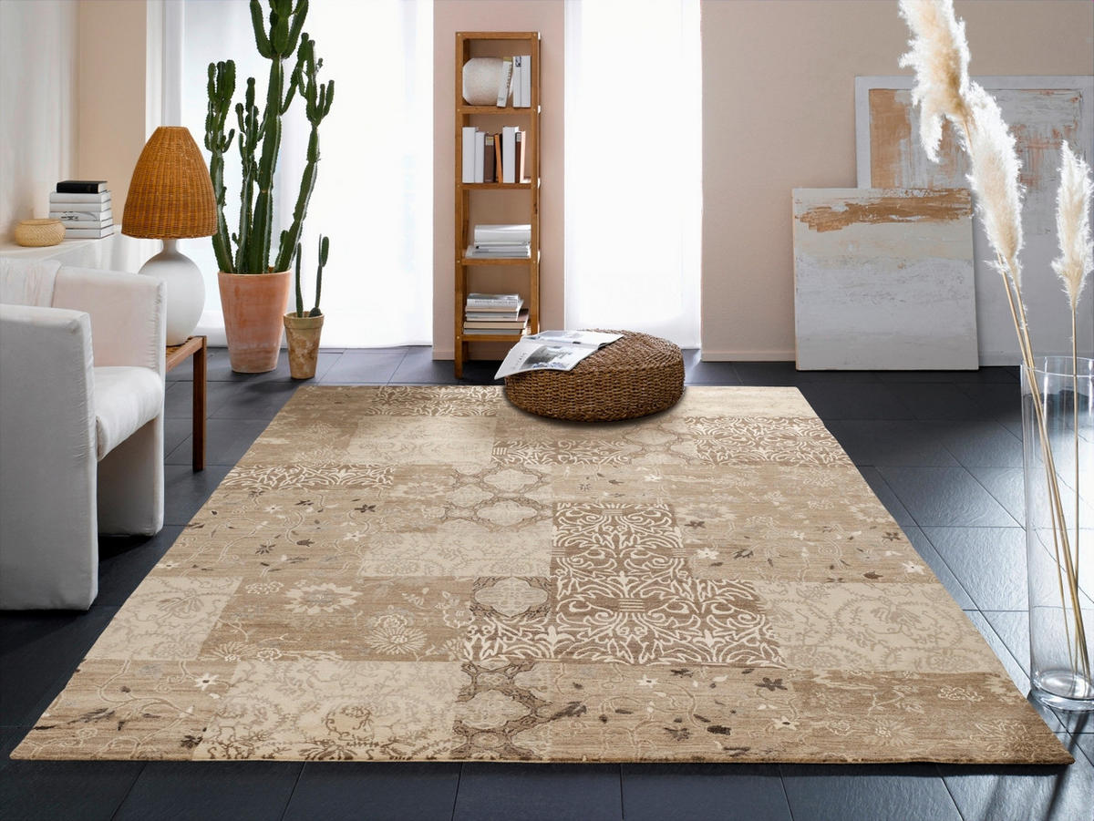Wollteppich 170/240 cm Emporium Naturfarben, Beige  - Beige/Naturfarben, Basics, Textil (170/240cm) - Cazaris