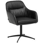 ARMLEHNSTUHL  in Stahl Echtleder pigmentiert  - Schwarz, Design, Leder/Metall (62/51/59,5cm) - Emilio Belluti