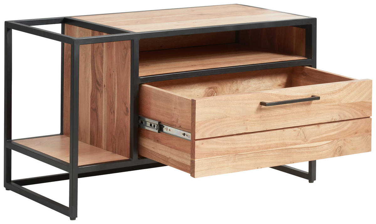 LOWBOARD Urban Garden 2.0  in 93/54/47 cm  - Schwarz/Honig, Design, Holz/Metall (93/54/47cm) - MID.YOU