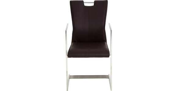 ARMLEHNSTUHL in Braun, Edelstahlfarben - Edelstahlfarben/Braun, Design, Textil/Metall (51/99/53cm) - Dieter Knoll