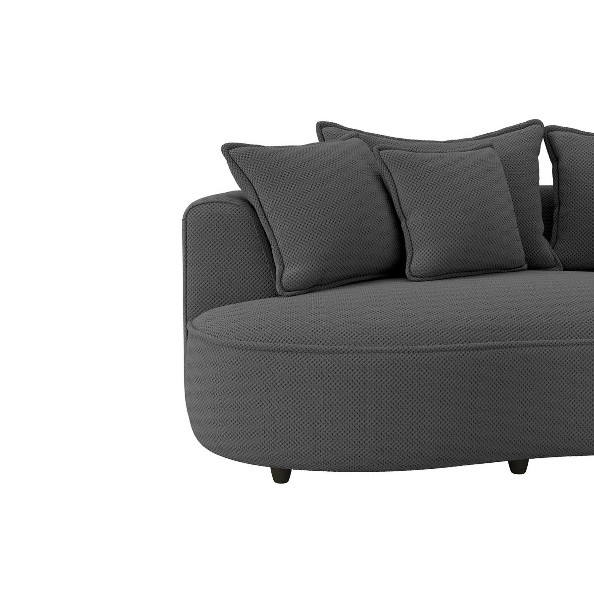 ECKSOFA in Velours, Struktur Anthrazit  - Anthrazit/Schwarz, Modern, Kunststoff/Textil (287/168cm) - Livetastic