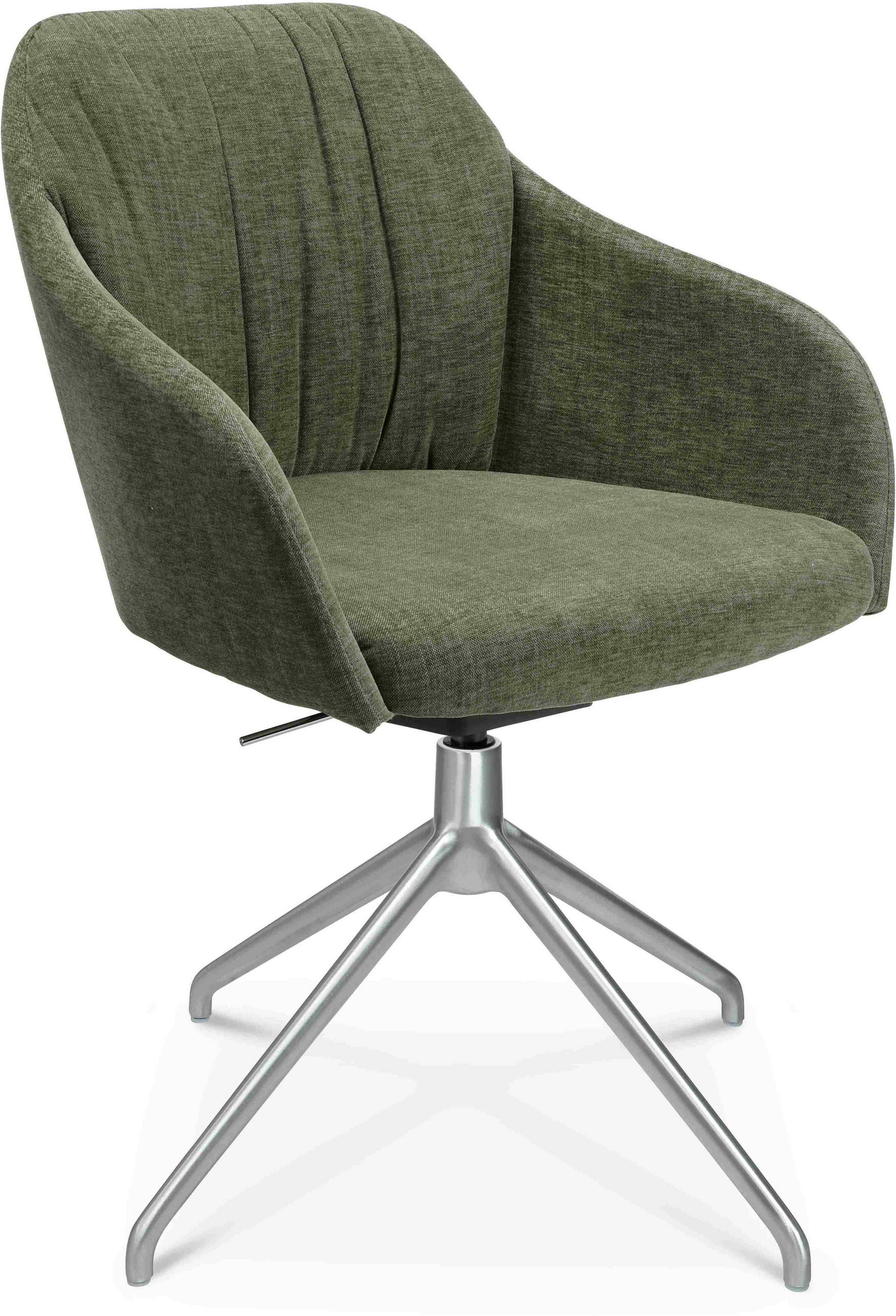 ARMLEHNSTUHL  in Aluminium Velours  - Alufarben/Grün, Design, Textil/Metall (58/81,5-84,5/60cm) - Johann Jakob