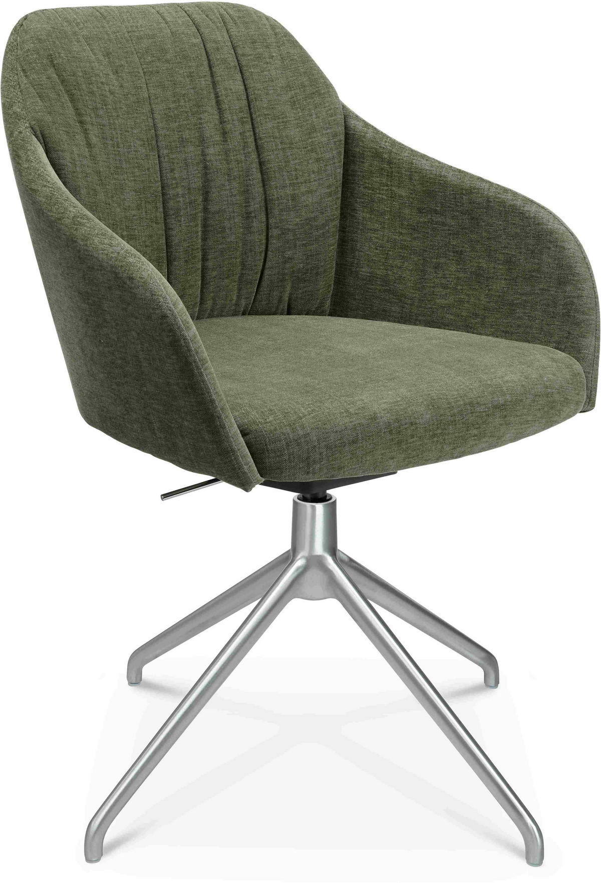 ARMLEHNSTUHL  in Aluminium Velours  - Alufarben/Grün, Design, Textil/Metall (58/81,5-84,5/60cm) - Johann Jakob