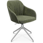 ARMLEHNSTUHL  in Aluminium Velours  - Alufarben/Grün, Design, Textil/Metall (58/81,5-84,5/60cm) - Johann Jakob