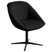 ARMLEHNSTUHL  Beinauswahl, Lederauswahl, Stoffauswahl, inklusive Armlehnen, automatische Rückholfunktion, gepolsterte Armlehnen, Sitzfläche 320° drehbar  Echtleder  - Anthrazit/Schwarz, Design, Leder/Holz (63/88/70cm) - Koinor