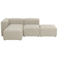 ECKSOFA LENA in Flachgewebe Creme  160/250 cm  - Creme, Design, Kunststoff/Textil (160/250cm) - Max Winzer