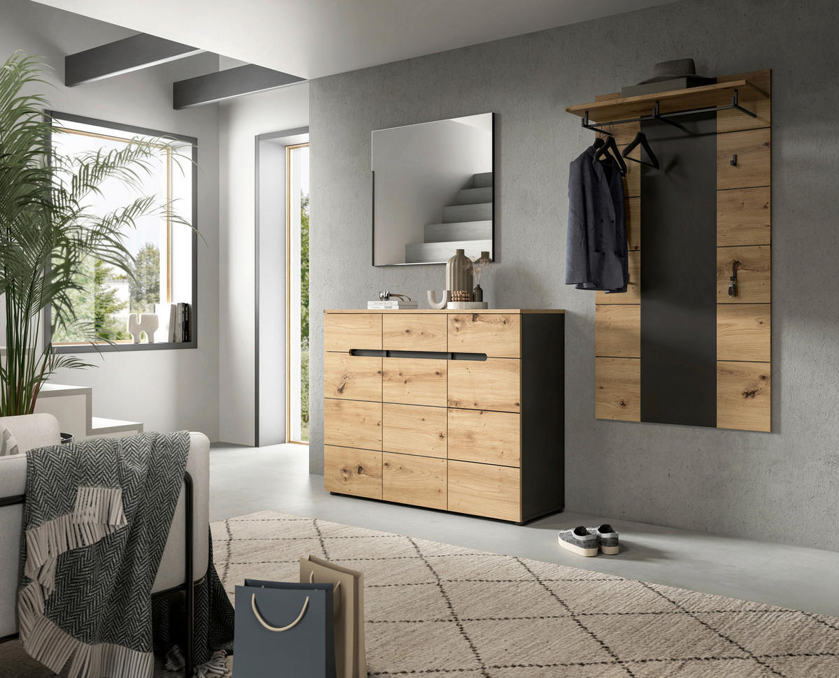 ELŐSZOBAFAL - Artisan tölgy, Design, faalapú anyag (215/190/37cm) - Livetastic