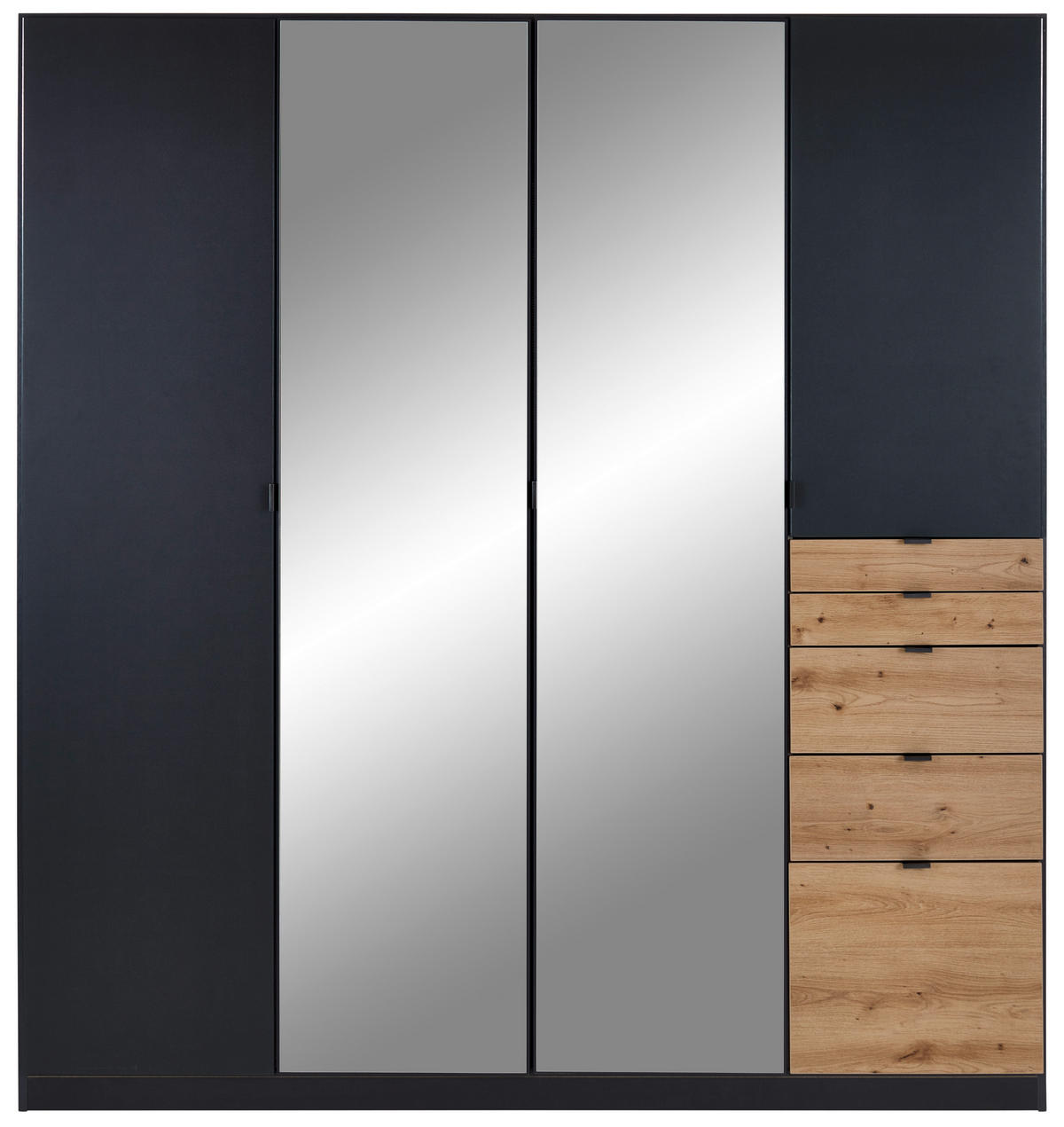 DREHTÜRENSCHRANK 181/197/54 cm 4-türig Dunkelgrau, Eiche Artisan  - Dunkelgrau/Eichefarben, MODERN, Holzwerkstoff (181/197/54cm) - Rauch Möbel