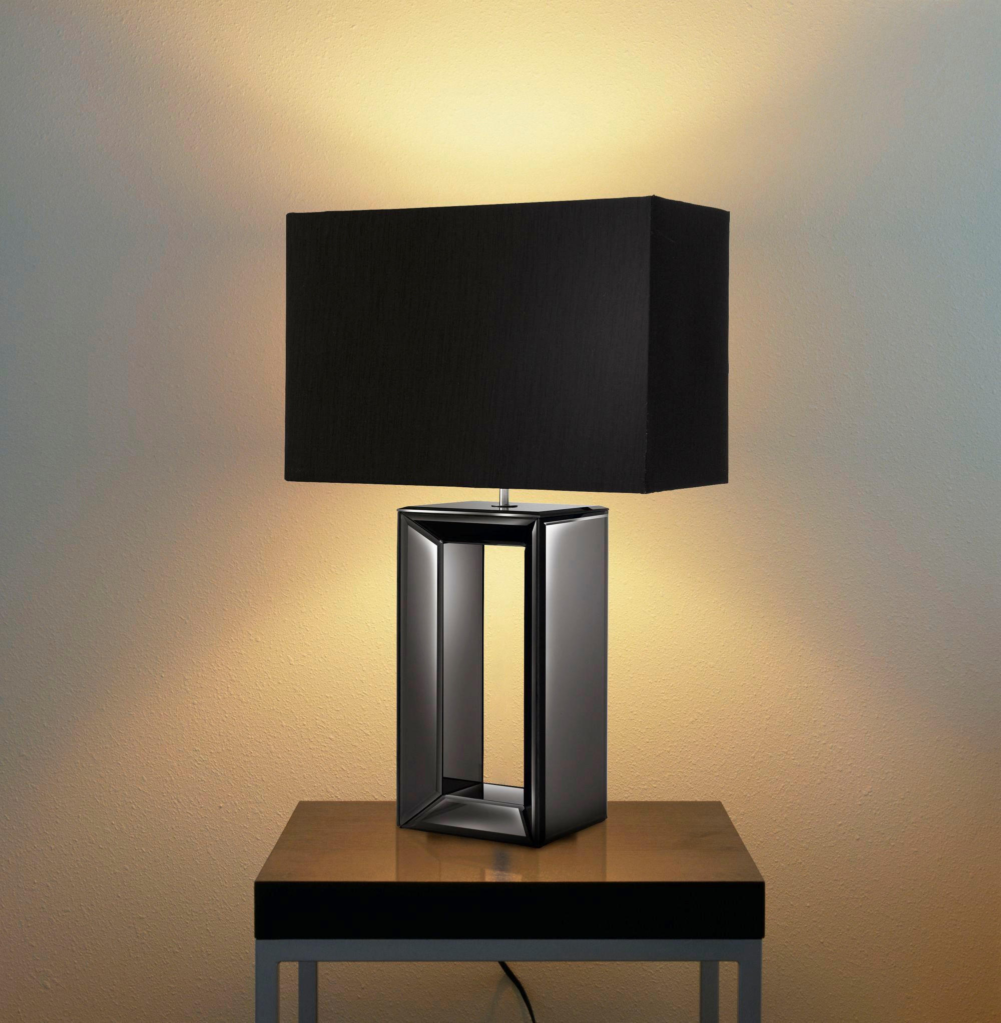 TISCHLEUCHTE 38/25/58 cm   - Schwarz, Design, Glas/Kunststoff (38/25/58cm)