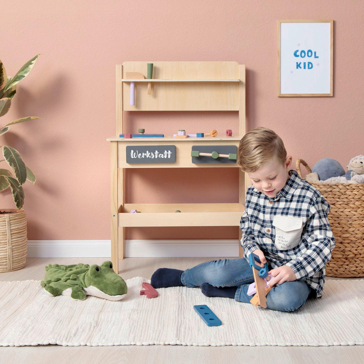 KINDERWERKBANK SORBUS  - Naturfarben, Basics, Holz/Holzwerkstoff (55/34/80cm) - MUSTERKIND