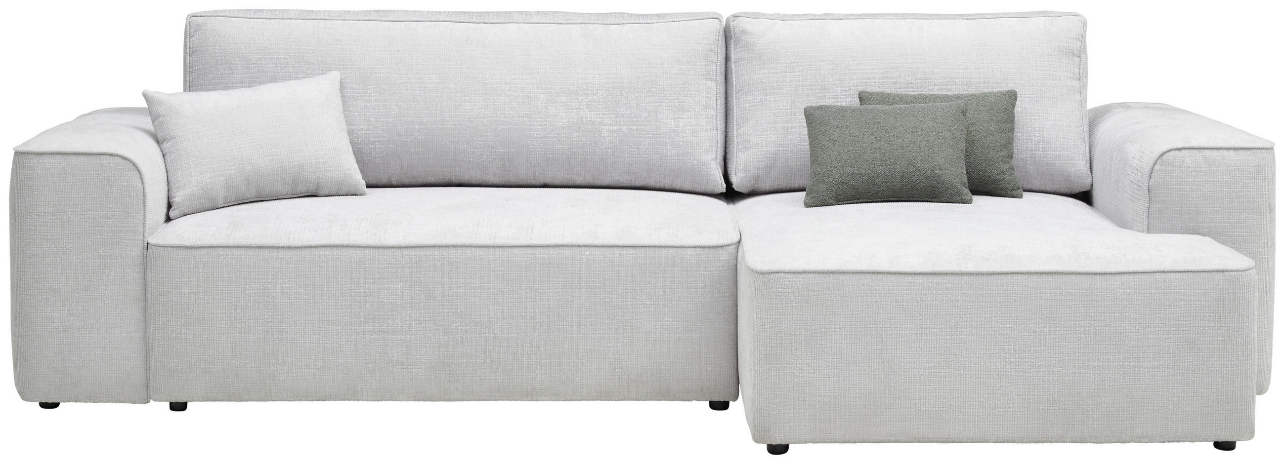 SAROKKANAPÉ textil szürke  - fekete/kékesszürke, Design, műanyag/textil (288/152cm) - Xora