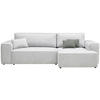 ECKSOFA in Plüsch Grau  - Blaugrau/Schwarz, Design, Kunststoff/Textil (288/152cm) - Xora