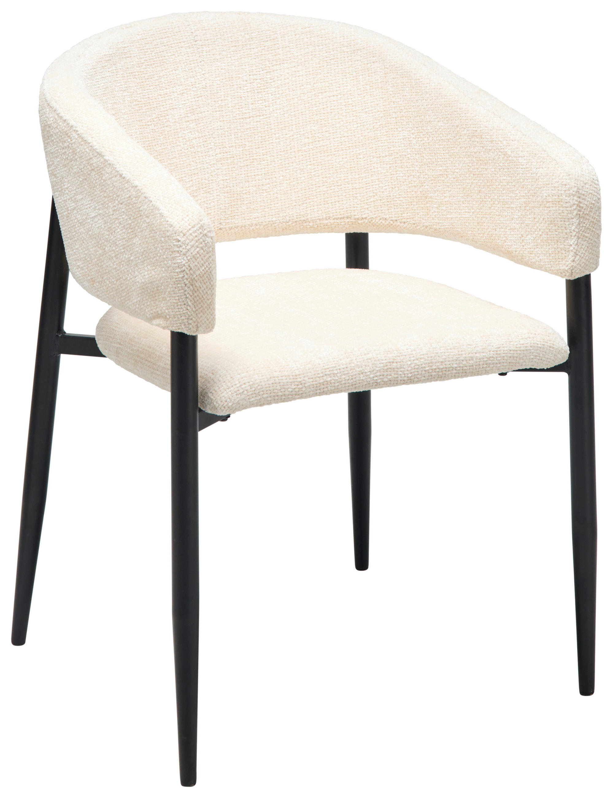 ARMLEHNSTUHL  in Eisen Webstoff  - Beige/Schwarz, LIFESTYLE, Holz/Textil (50/82/59cm) - MID.YOU