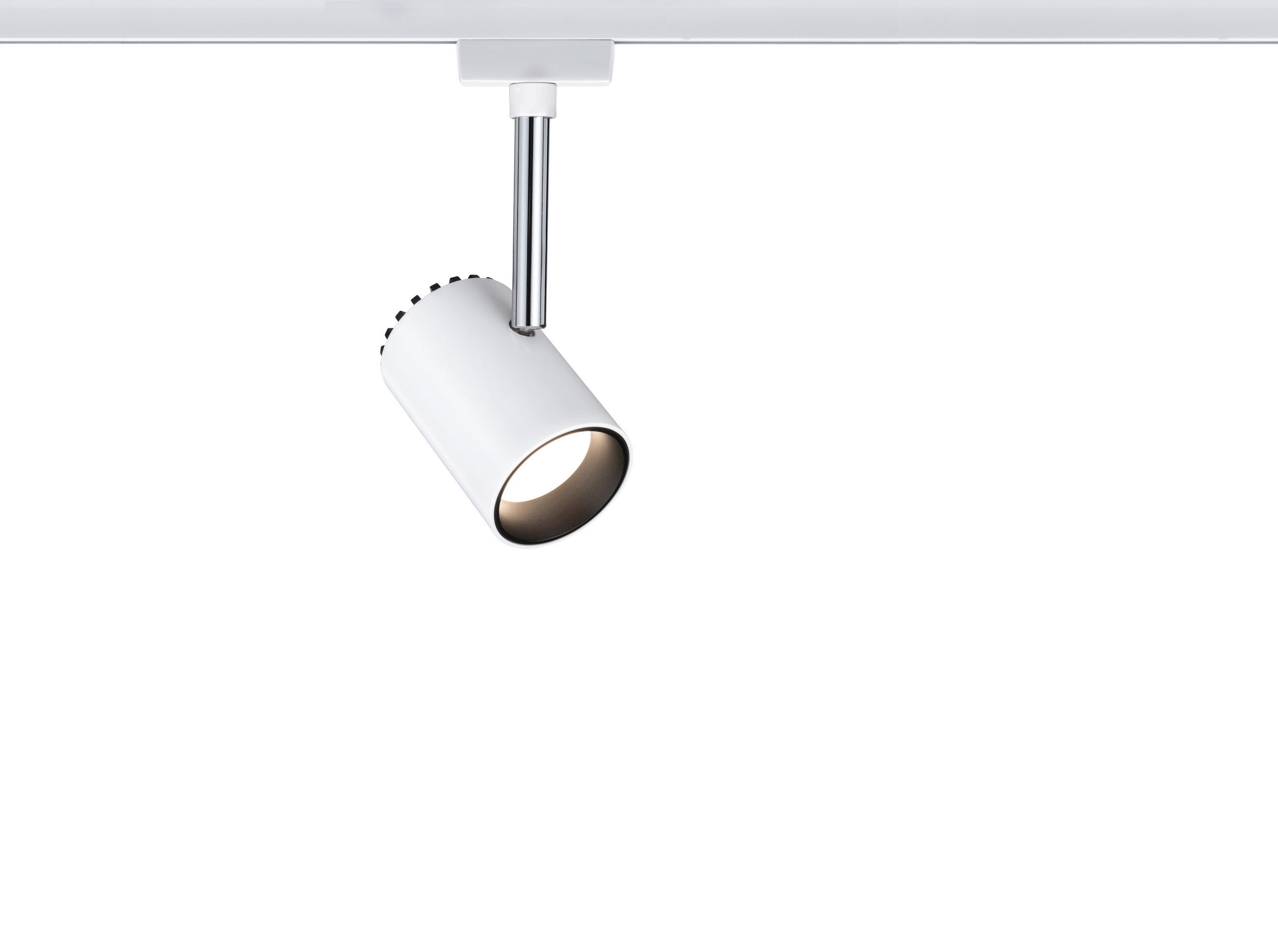 SCHIENENSYSTEM-STRAHLER - Chromfarben/Weiß, Basics, Metall (5,9/18/9cm) - Paulmann